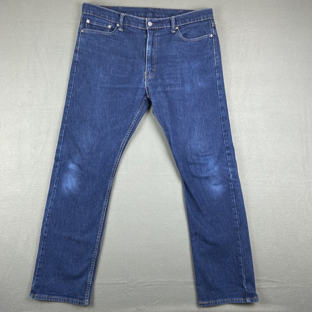 Levis 513 Jeans Mens 38x32 Blue Denim Pants Slim‎ Straight American